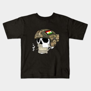 a skull with a Kurdish helmet. Kids T-Shirt